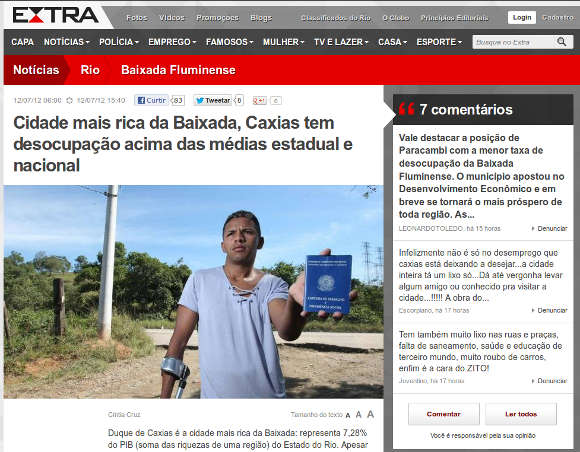Cidade mais rica da Baixada, Caxias tem desocupação acima das médias estadual e nacional