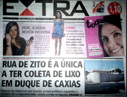 Deu no Jornal Extra: Duque de Caxias sofre com lixo nas ruas, mas área da casa do prefeito está limpa