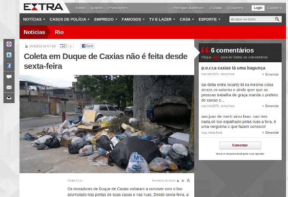 Lixo de Caxias cada vez mais famoso… :(