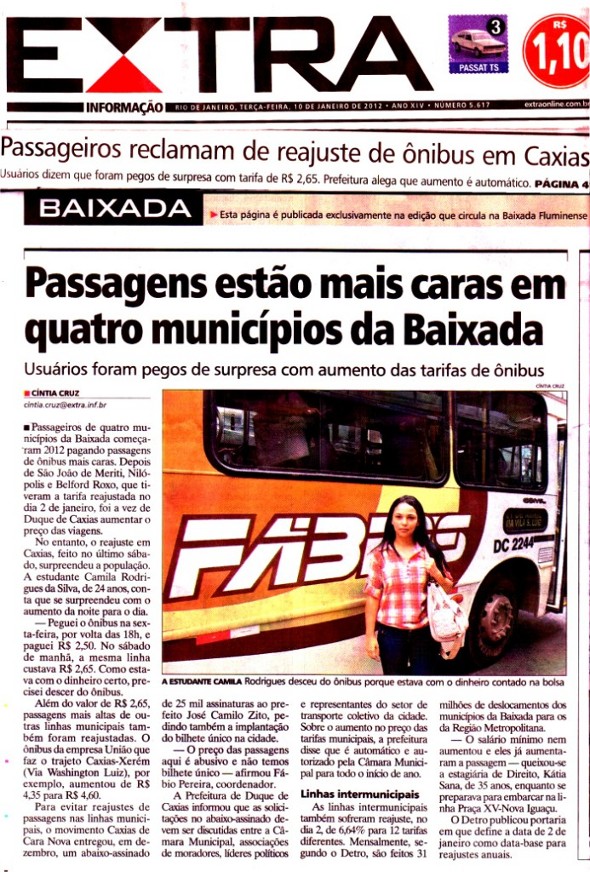 Passageiros reclamam de reajuste de ônibus em Caxias