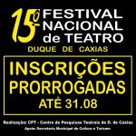 Prorrogadas as inscrições para o 15º Festival Nacional de Teatro de Duque de Caxias