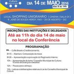 Dia 14/05 tem Conferência Extraordinária de Cultura em Caxias